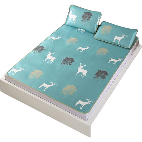 Lot rafraîchissant en soie de glace pliable 3D pour matelas Twin XL avec taie d'oreiller, housse de couchage d'été pliante