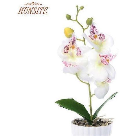 1 fleur artificielle papillon orchidée décoration de jardin DIY scène fête maison mariageblanc (1/5)