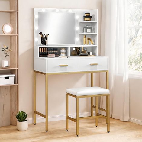 Coiffeuse bianco en mDF truciolato 80 x 40 x 138 cm (1/5)