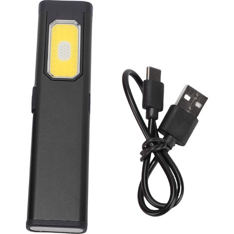 Lampe torche magnétique EDC étanche à 5 niveaux d'éclairage, réglable, portable et plate, idéale pour le camping (noire) (1/5)