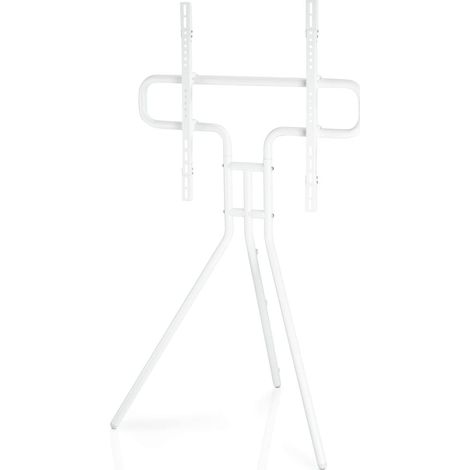 Support TV sur Pied Design Chevalet (Trépied TV, téléviseur 75" 94 à 191 cm 40Kg, Hauteur Réglable, Socle TV Chevalet Compact, Support de Sol Compatible VESA) Blanc (1/5)