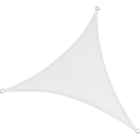 Voile d'ombrage triangulaire 3x3x3m, résistante aux UV et respirante, idéale pour l'ombrage des terrasses, idéale pour les activités de jardin et de cour, blanche (1/5)