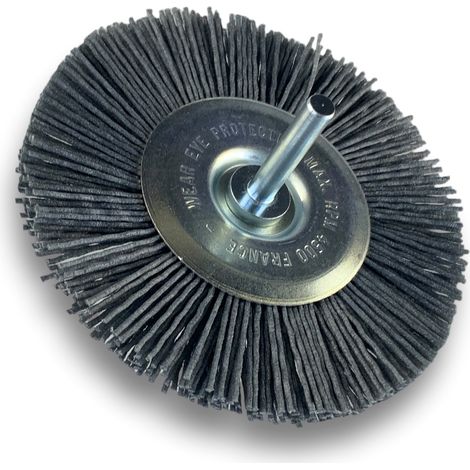Brosse circulaire sur tige Ø 100 mm 1/2/3 rangs NYLON abrasif grain 120 - Quantité x 1 - Ø 100 mm - 1 rang - Grain 120 (1/5)