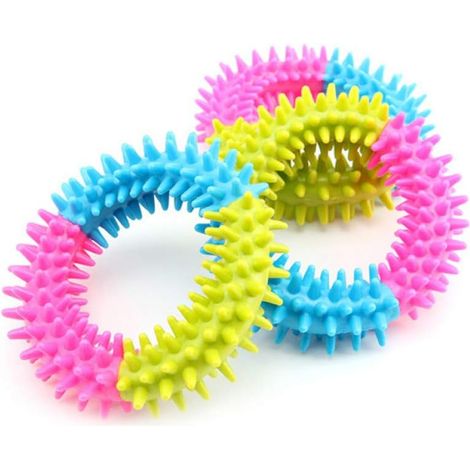Jouets pour chiens 3 pièces en caoutchouc Non toxique jouets d'entraînement pour chiens de compagnie jouets en caoutchouc dents de chiot anneaux de morsure sains à mâcher