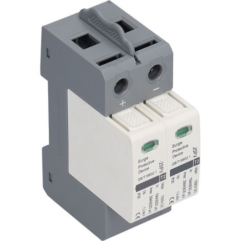 Überspannungsschutzgerät für DIN-Schienenmontage, Ableiter, Schutz gegen elektrische Schläge, 1000 V DC, 2-polig, 10–20 kA (1/5)