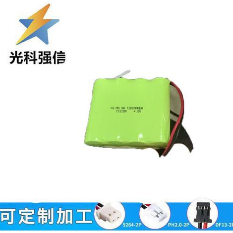 AA rechargeable battery for toy car with cord, transforming design, 4.8V 1200mAh NiMH, AA plug, 2.54mm pins.