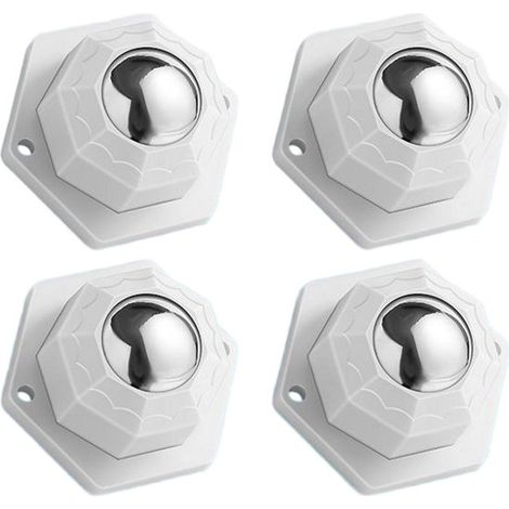 4 ruedas giratorias blancas de 20 mm para muebles - Ruedas giratorias autoadhesivas con rodamiento de bolas de 360° - Con 2 orificios de montaje (1/5)