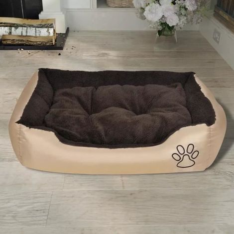 Panier pour chien - M-QIM - Taille M 65x48x18 cm - Coussin rembourré épais - Hydrofuge antidérapant (1/4)