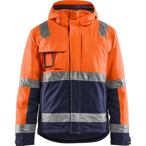 Blakläder Warnschutz Winterjacke, orange / marineblau, Unisex-Größe: 2XL