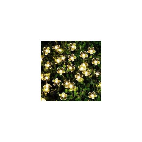 6,5 m Luci a stringa solari a LED bianco caldo a forma di fiore, ideali per decorazioni da giardino, matrimoni, Natale e feste - Crezuo
