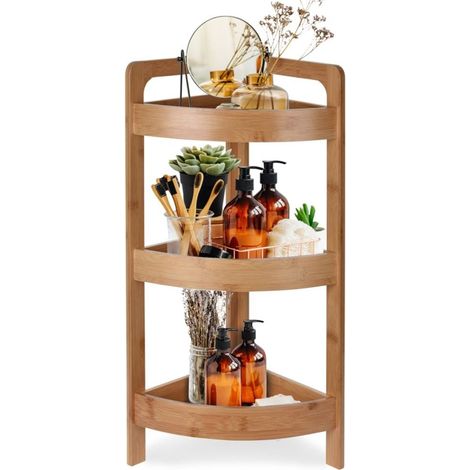 Bathroom Solutions Relaxwonen Badregal - Bambus - 3 Schichten - 23x61cm (1/5)