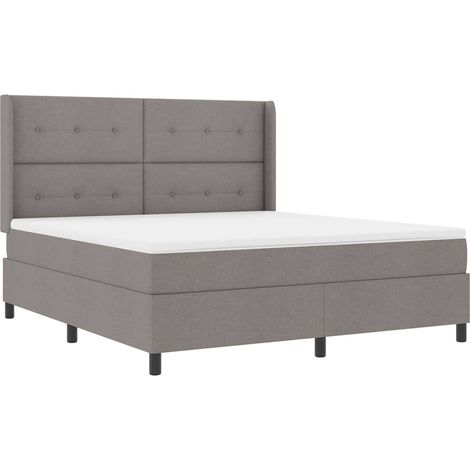 Maison Exclusive - Lit à ressort LED avec tête de lit Taupe 180 x 200 cm tissu (1/5)