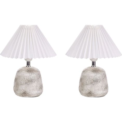 Tischlampe 2er Set ZEYI Keramik Weiß
