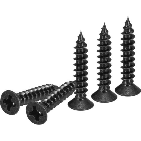 200Pcs Vis À Tête Plate M3x20mm Vis Auto-Taraudeuses Noir (1/5)