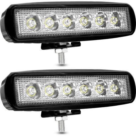 12V 18W LED-Arbeitsscheinwerfer, 12V LED-Spot-Flutlicht, 9200lm LED-Nebelscheinwerfer, Arbeitsscheinwerfer für PKW, LKW, Traktor, SUV, Boot [2 Stück] NPTERBL (1/5)