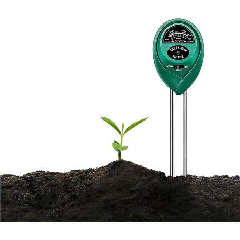 Testeur de Sol 3 en 1,Humidimètre Sol pour Plantes Compteur de Sol avec PH/Température/Lumière Pas Besoin de Batterie pour Plantes Le Jardin La Pelouse (1/5)