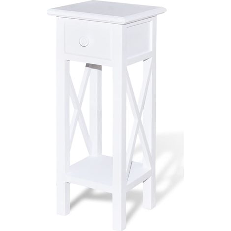 Maison Exclusive - Beistelltisch mit Schublade Weiß (1/5)