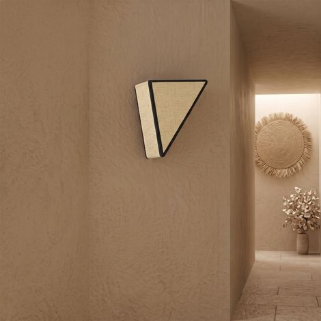 Aplique de Pared Triangular de Rafia Beige  Serie RITA (1/5)