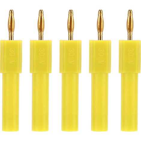 Connecteur banane 5 pièces, fiche banane de conversion 2mm à 4mm, conductivité optimale, connexion robuste, couleur jaune (1/5)