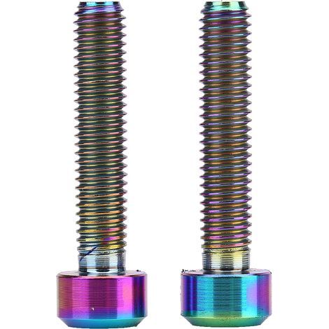 Ensemble de 2 boulons de poignée de frein de vélo en alliage de titane M5x25mm, vis de vélo de montagne (multicolores). (1/4)