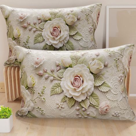 Paire de taies d'oreiller 30 x 50 cm en Microfibre, Coussins d'ameublement, canapé, Salon, 2 Housses de Coussin, taie d'oreiller Shabby 334, 100% fabriqué en Italie