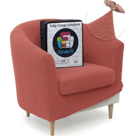 Housse de Fauteuil Club avec Housse de siège Housse Super élastique Compatible avec Les fauteuils TULLSTA et BAKLA Modèle NOVELE Corail Tissu Jacquard Toucher Coton (1/5)