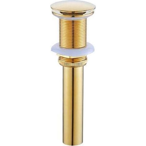 Bonde Et Accessoires Pour Vasque Et Lavabo,Pop-Up Rétro Bouchon Bonde De Lavabo Vidange Sans Trop-Plein En Laiton Bronzé Universel Valve Draineur D’Evier Vasque Siphon, Or (1/4)