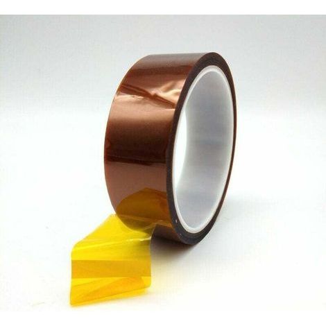 Ruban adhésif isolant Haute Temperature Ruban Adhésif Polyimide Haute Température Résistant à la Chaleur 8mm × 33m (1/4)