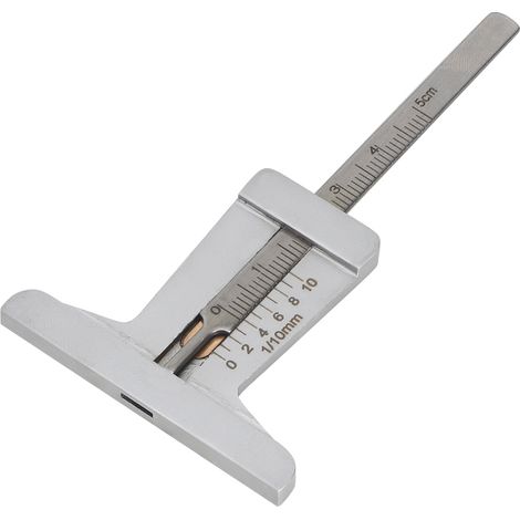 Jauge calibre profondeur sculpture pneu nervures acier inoxydable conique 0-50 mm (1/5)