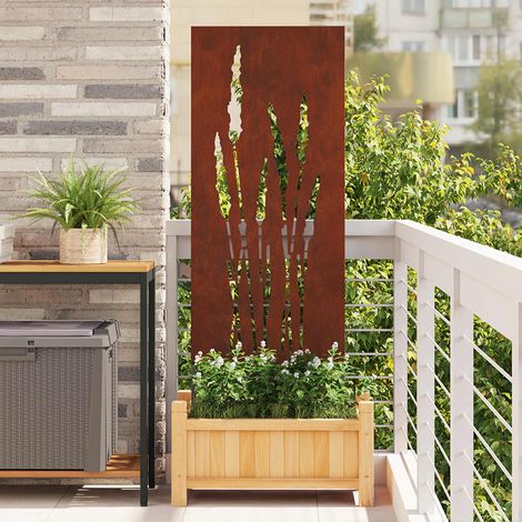 Garten Sichtschutz-Leinwand Rostig 50 x 140 cm Wetterfeststahl (1/5)