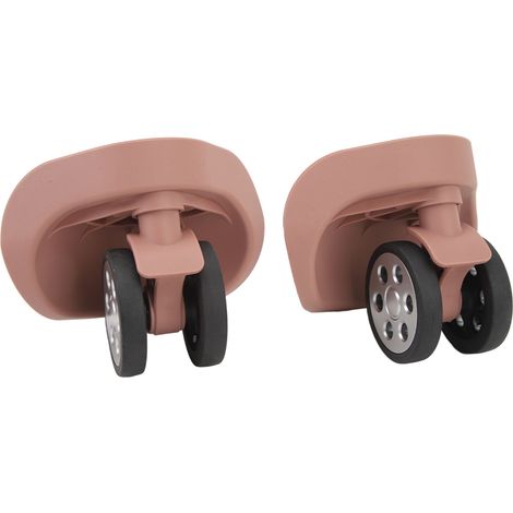 Lot de 2 roulettes de valise pivotantes à 360°, silencieuses, en caoutchouc ABS résistant à l'usure, avec vis de rechange et de réparation, couleur or rose. (1/5)