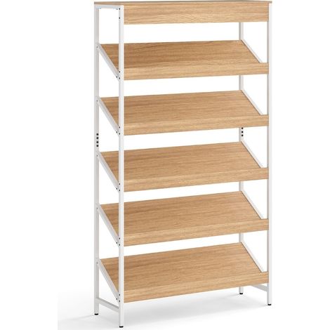 Estantería industrial de 6 niveles, estructura de metal, 161 cm de alto