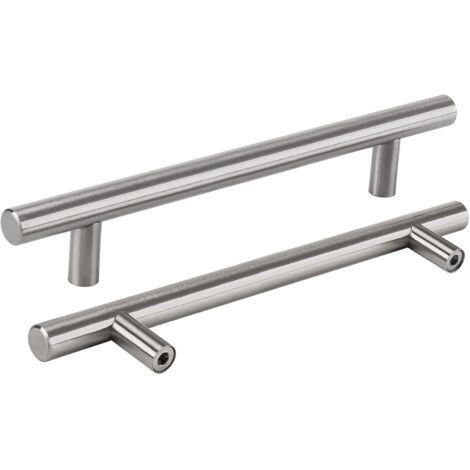 Maniglie per mobili – Set di 5 maniglie per mobili da cucina, interasse fori: 128 mm, acciaio inox