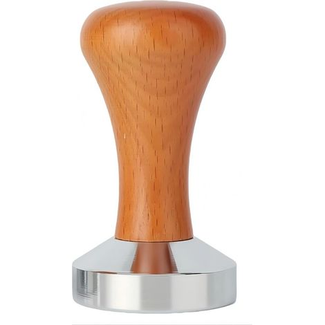 1 Tamper,51 mm,base en alliage et manche en bois, fond plat, pour expresso maison bureau café (1/5)