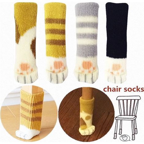 Lot de 4 patins de protection pour pieds de table et de chaise, avec de jolis chats de dessin animé. (1/5)