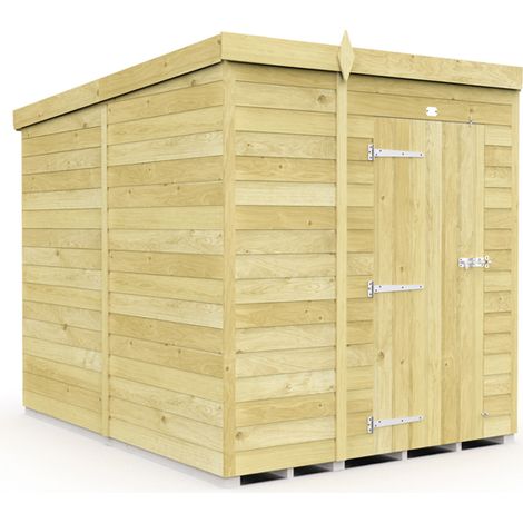 5 x 8 Feet Pent Shed - Single Door Without Windows - Wood - L231 x W158 x H201 cm