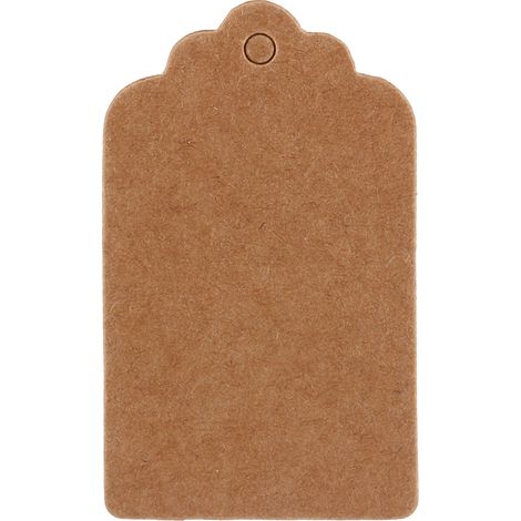 Lot de 100 étiquettes kraft vierges 5x3cm, forme festonnée, pour mariage ou anniversaire, carte de nom personnalisable. (1/5)