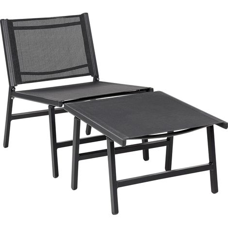 Garden Chair MARCEDDI Metal Black (1/5)