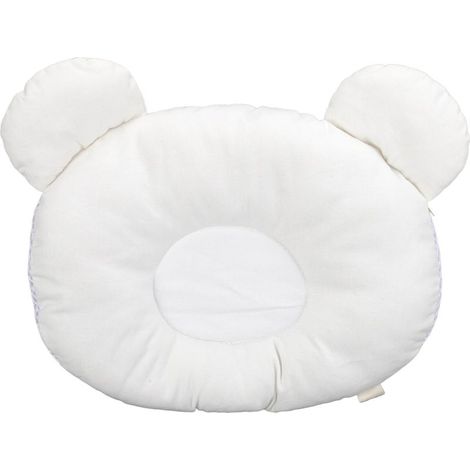 Oreiller pour Bébé Respirant Anti-Tête Plate - Coussin de Soutien Mignon pour Nouveau-né Blanc (1/5)