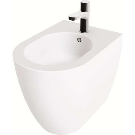 Bidet a Terra Azzurra Ceramica "Comoda" Bianco Opaco (1/5)