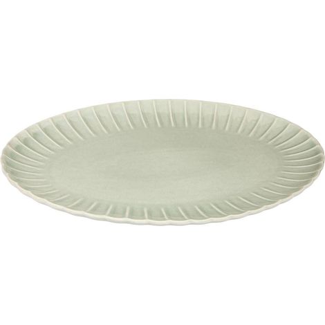 Plat de Présentation en Grès "Romy" 41cm Vert (1/3)