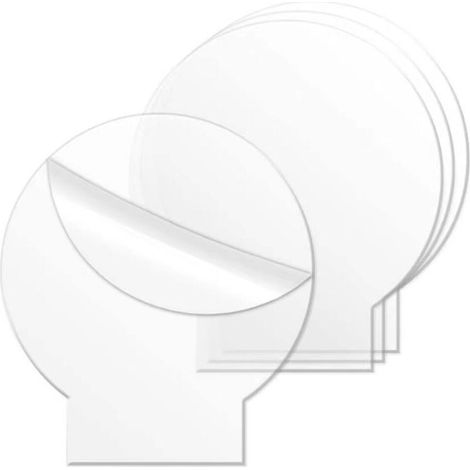 4 Pièces Feuilles en Acrylique Transparentes Plaque Rond en Acrylique Épais (4 mm) Moulé pour Base de Lumière LED, Signe, Projets d'Affichage de Bricolage, Artisanat (1/5)