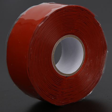 Wasserdichtes Klebeband mit starker Klebkraft, PVC- und PPR-Rohrreparaturzubehör, 2,5 cm breit, rot/weiß (1/5)