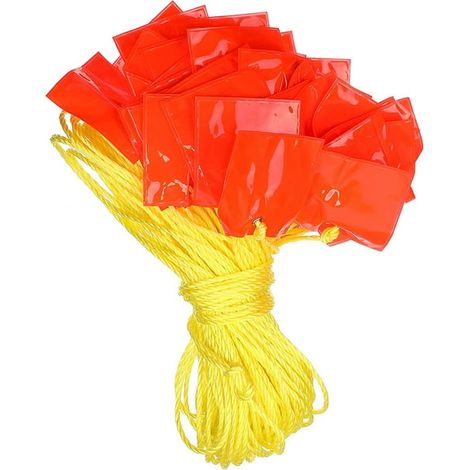 Banderole de signalisation réfléchissante orange, 50 m, 45 fanions triangulaires de sécurité, barrière de chantier, guirlande de balisage, drapeaux d'avertissement pour clôtures, lot de marquage. (1/5)