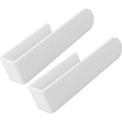 Barre porte-serviettes auto-adhésive sans perçage sur le mur de support salle bain pour cuisine vaisselle 2pcs Blanc (1/5)
