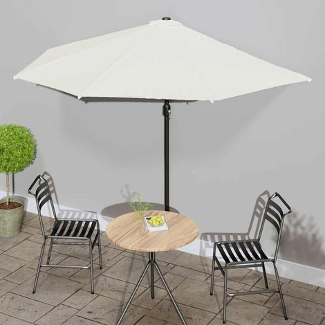 Parasol de balcon - Parasol de Jardin Parasol droit avec mât en aluminium Sable 300x150 cm Demi BV727345 - BonneVie (1/5)
