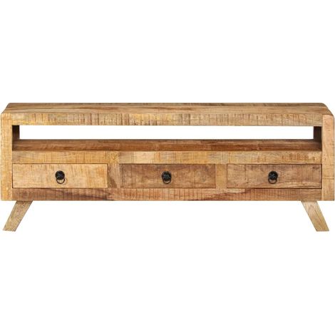 vidaXL Mueble de TV madera maciza de mango 110x30x40 cm (1/2)