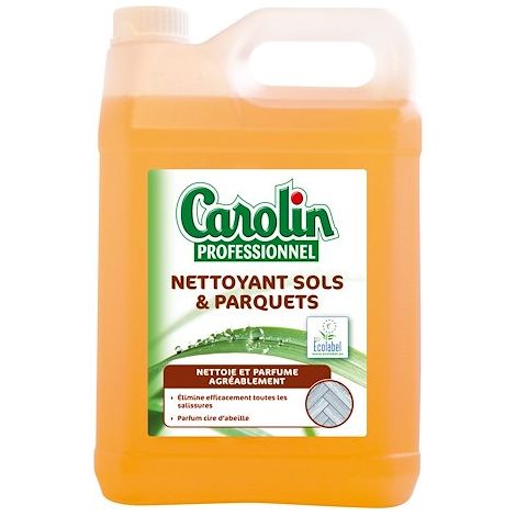 Nettoyant écologique parquet Carolin cire d'abeille - Bidon de 5 litres