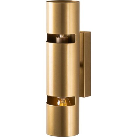 Aplique de pared de metal dorado - Alt. 30 x D. 8 cm - LYORA (1/5)