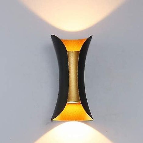 Applique murale intérieure 12W, lampe moderne, applique murale extérieure, éclairage haut et bas, 3000K, blanc chaud, en métal, pour intérieur (1/5)